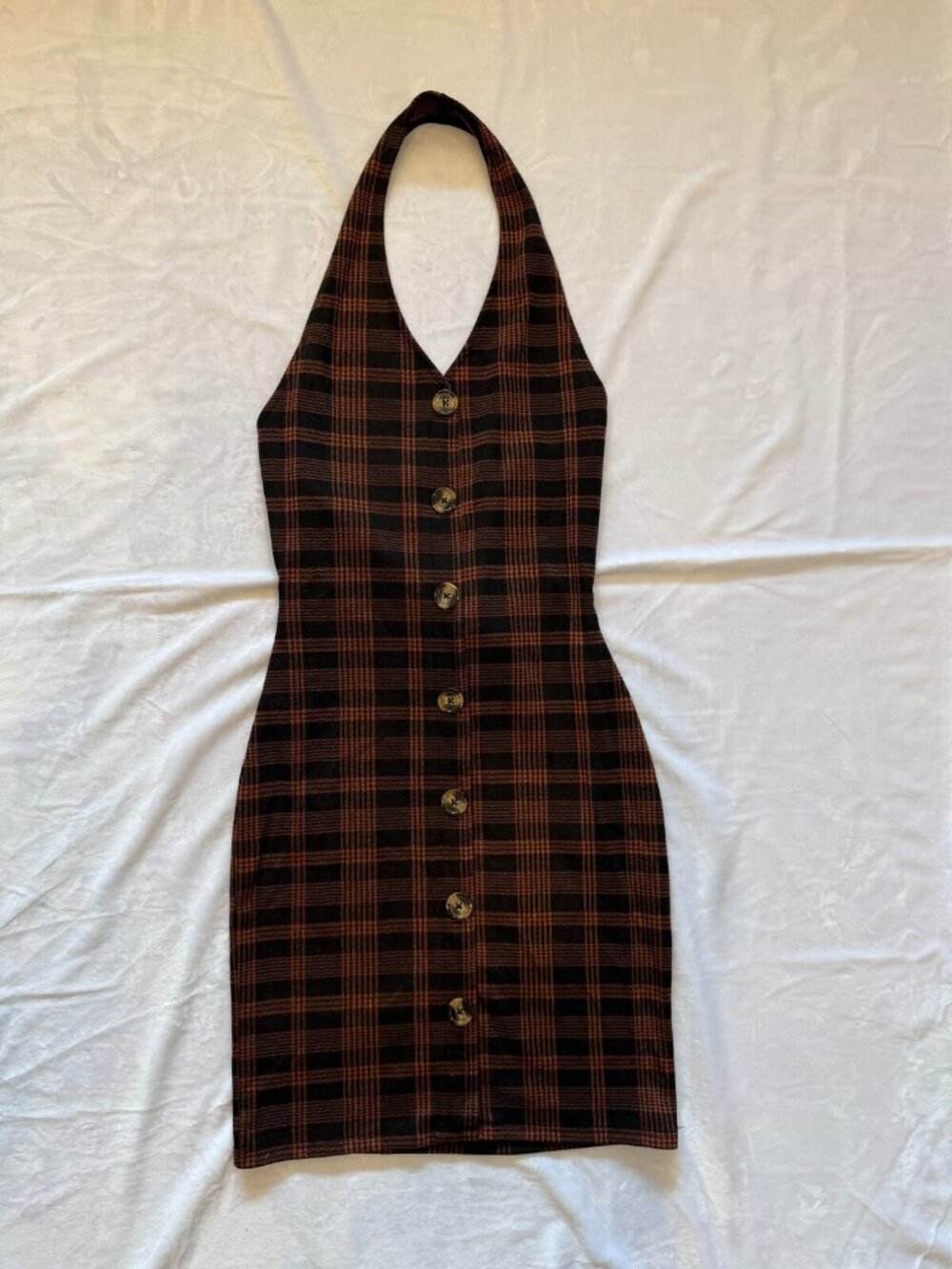 Frankee & Skylarr Plaid Wrap Dress with Belt Size S